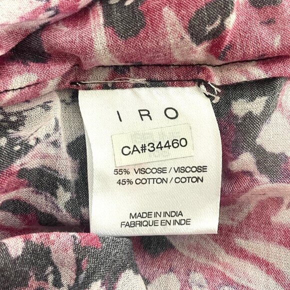 IRO Blouse Womens 4 Pink Short Sleeve Neck Ties Abstract Blouse Iseline EU36 - Picture 11 of 11